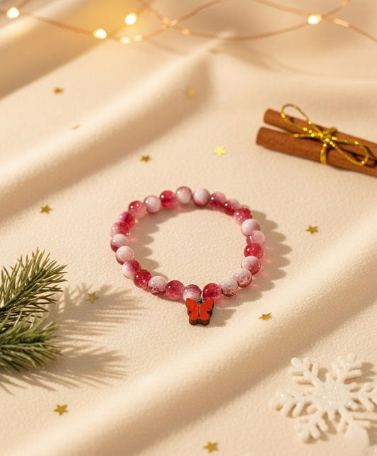 Frosted Berry Butterfly Bracelet