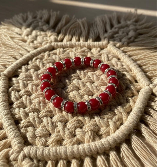 Scarlet Shine Bead Bracelet