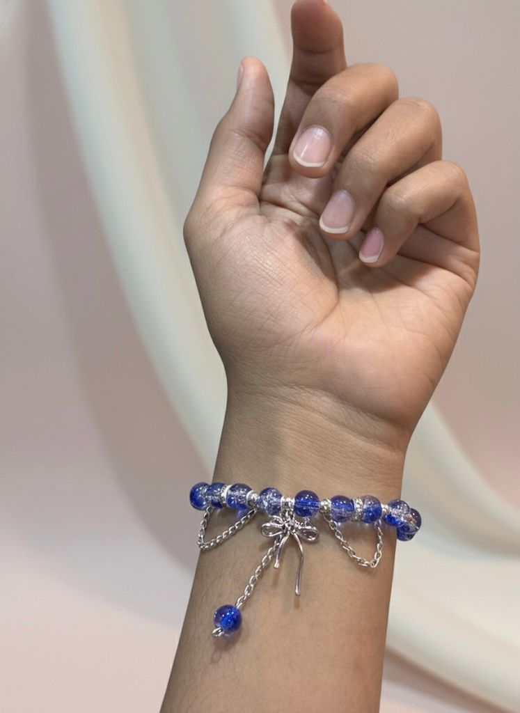 Blue Stardust Bow Bracelet