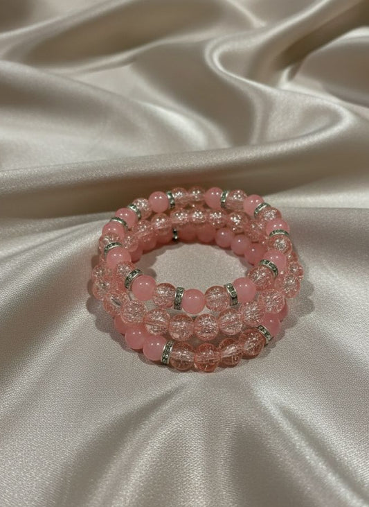 Pink Blossom Trio Bracelets set