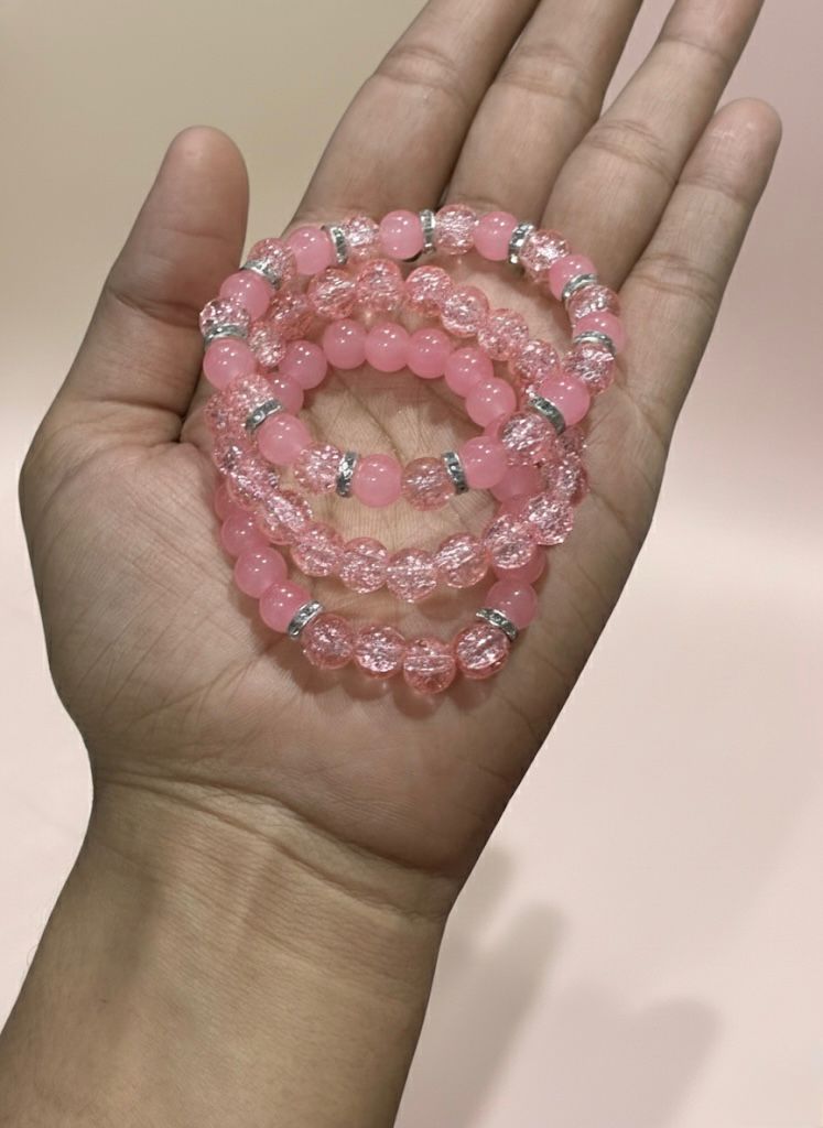 Pink Blossom Trio Bracelets set