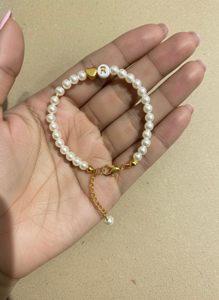 Custom Pearl Initial Bracelet
