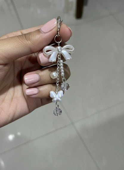 Elegant Pearl Bow Phone Charm